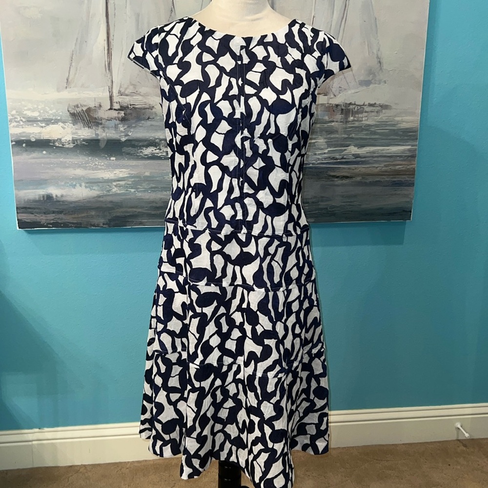 Anne Klein Cap Sleeve Fit & Flare Midi Dress, Sz 4